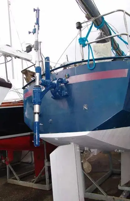 Deck-level view of the windvane operating smoothly on a passage