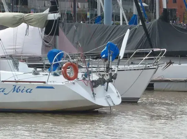 Side profile of a servo-pendulum system ready for bluewater cruising