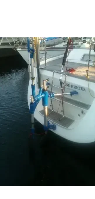 Sailboat perfectly trimmed and balanced for windvane self-steering